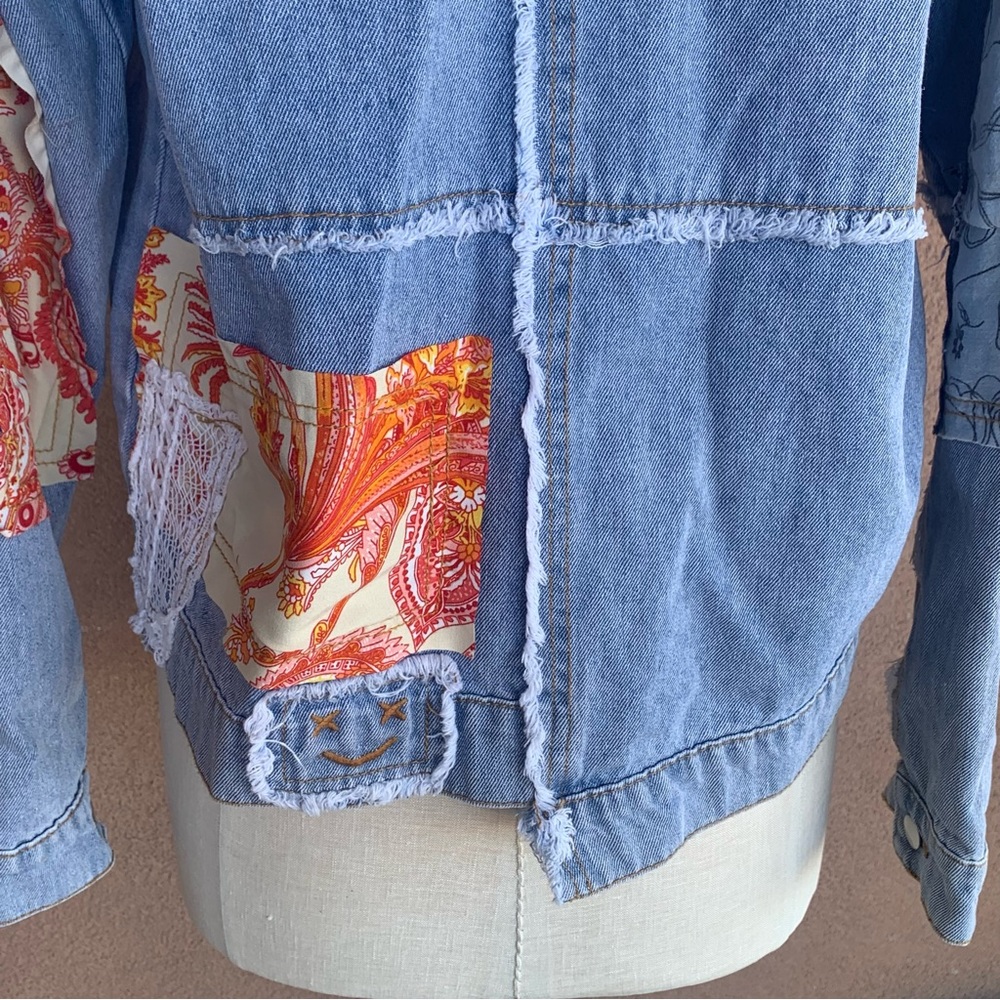 Pol Oversized Patchwork Jean Jacket - image 7